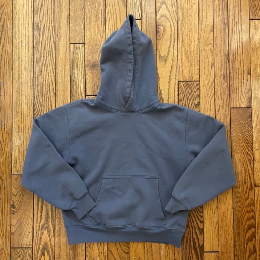 Aritzia Sweatfleece Cozy Fleece Perfect Fit Pullover Hoodie Greyish Blue S